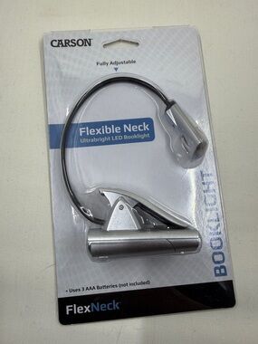 Carson FlexNeck Silver Flexible LED Booklight